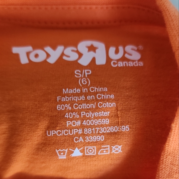 TOYS R US Unisex Child/Youth Every Child Matters Short Sleeve Orange T-shirt - Picture 2 of 3